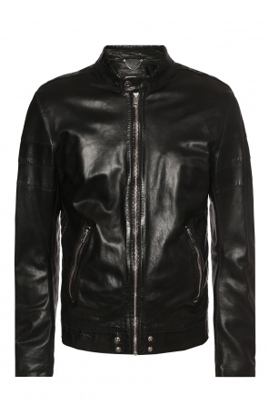 Leather jacket with band collar, zdjęcie 1 Leather jacket with band collar od Diesel